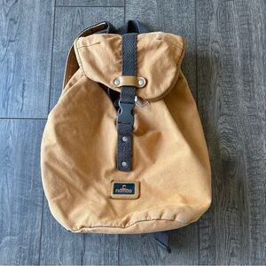 Nomad Brown Canvas Backpack with Black Accents